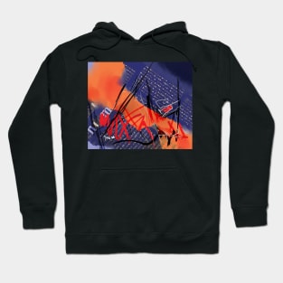 Blue and orange abstract Hoodie